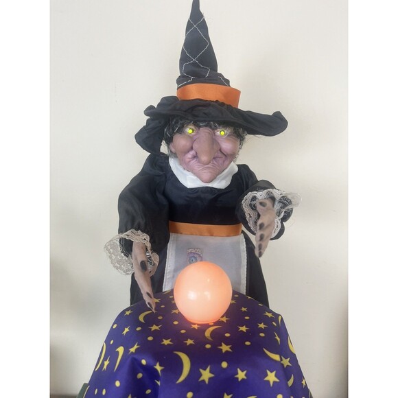 Vintage 1994 GEMMY Animated Fortune Teller Witch Halloween Motionette W Orig Box - Picture 7 of 10